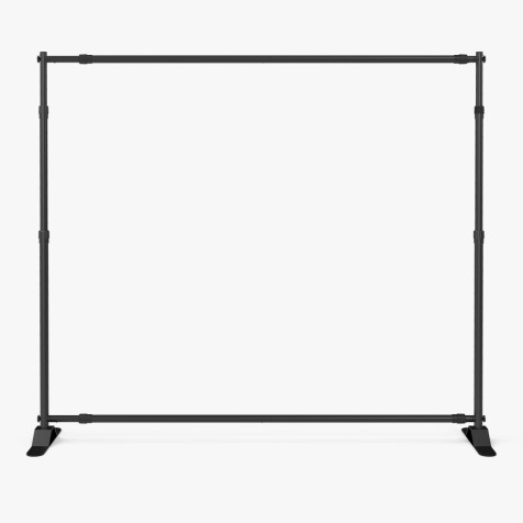 8' Telescopic Pipe & Drape Banner Stand with Cloth Banner